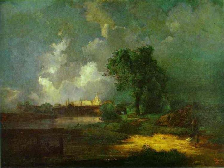 Alexei Savrasov View of the Kremlin from the Krymsky Bridge in Inclement Weather oil painting picture